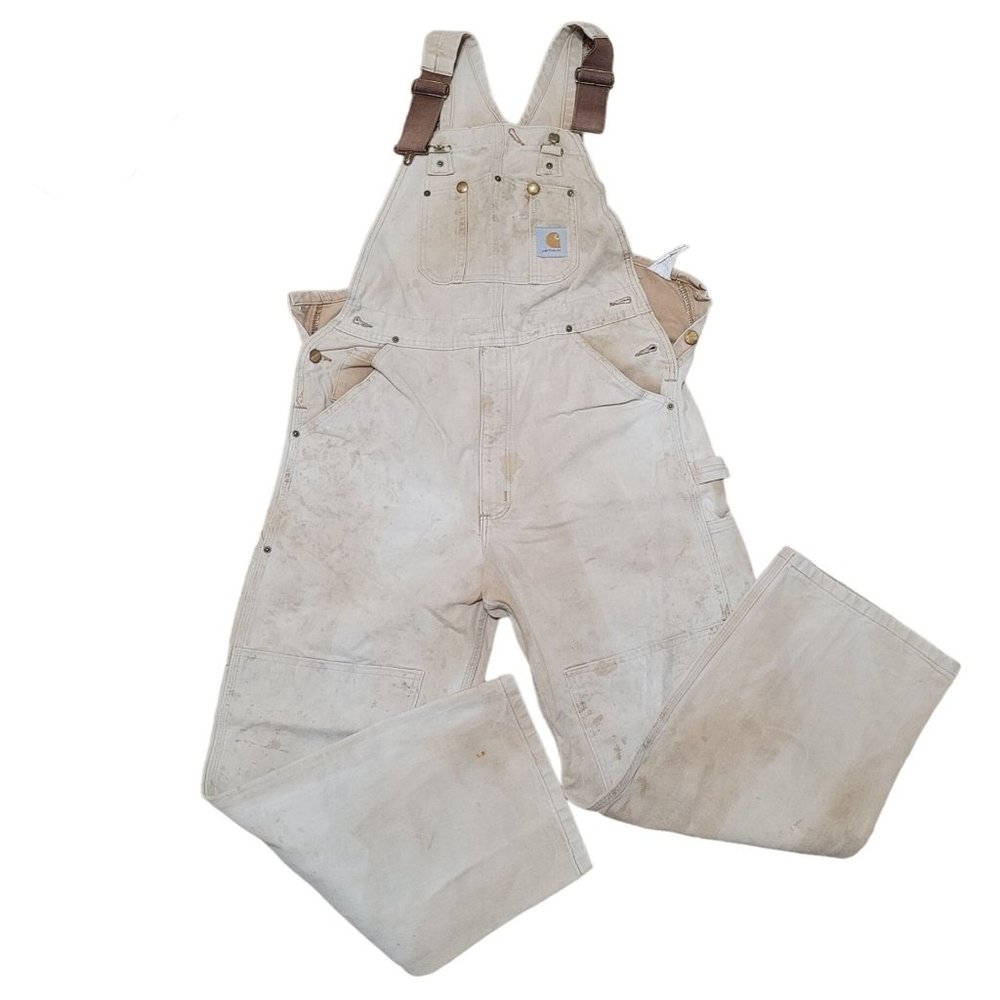 Carhartt 14806 Duck Canvas Reinforced Knees Overall Size 34 X 30 Used Condition